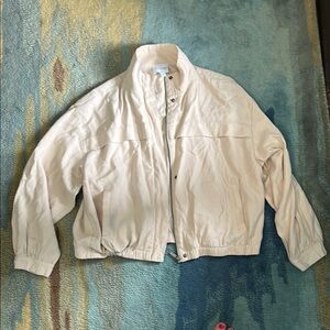 Nine West Cream Bomber Jacket Lightweight Casual